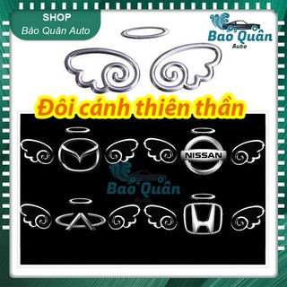 Tem dán 3D đôi cánh thiên thần trang trí LOGO hãng xe ô tô