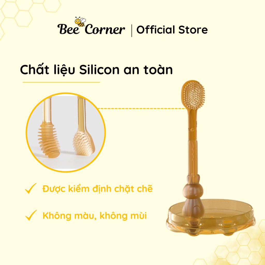 Set Rơ Rưỡi Và Bàn Chải Đánh Răng Silicon MISUTA Cho Bé Từ 0 - 18 Tháng Beecorner
