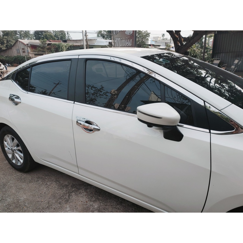 Ốp tay nắm, hõm cửa xe Nissan Almera 2021 2022 chất liệu crom cao cấp