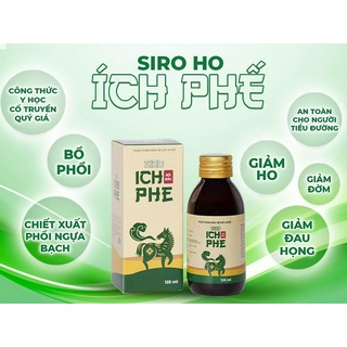 SIRO ho Ích Phế giúp thanh phế, giảm ho, siro bổ phế, hết ho gió, ho khan, ho lâu ngày, ho do viêm họng - Chai 125ml