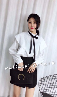 Sơ mi nữ cổ nơ style hàn quốc