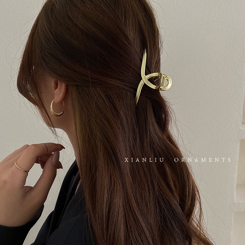 Kẹp Tóc Càng Cua Hàn Quốc Màu Vàng Phụ Kiện Thời Trang Cho Nữ AB088