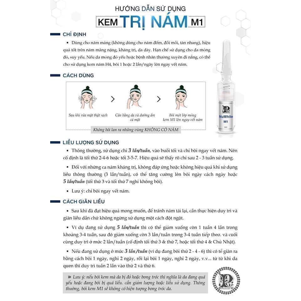 Kem hỗ trợ  nám mảng Nuwhite M1 mibiti prudente hiệu quả sau 2 tuần có tem chống hàng giả USA