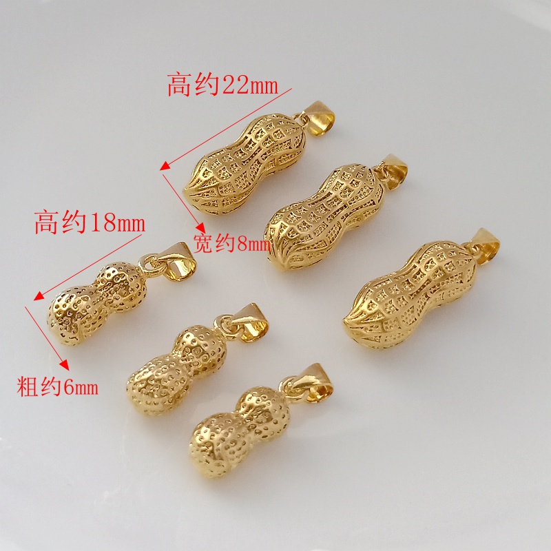 Mặt Dây Chuyền Hình Hạt Đậu Phộng 14k Màu Sắc Mạ Vàng Thật