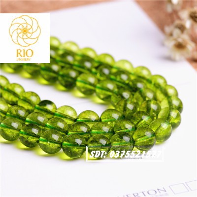 Hạt đá lẻ mix vòng tay trang sức handmade peridot xanh rêu