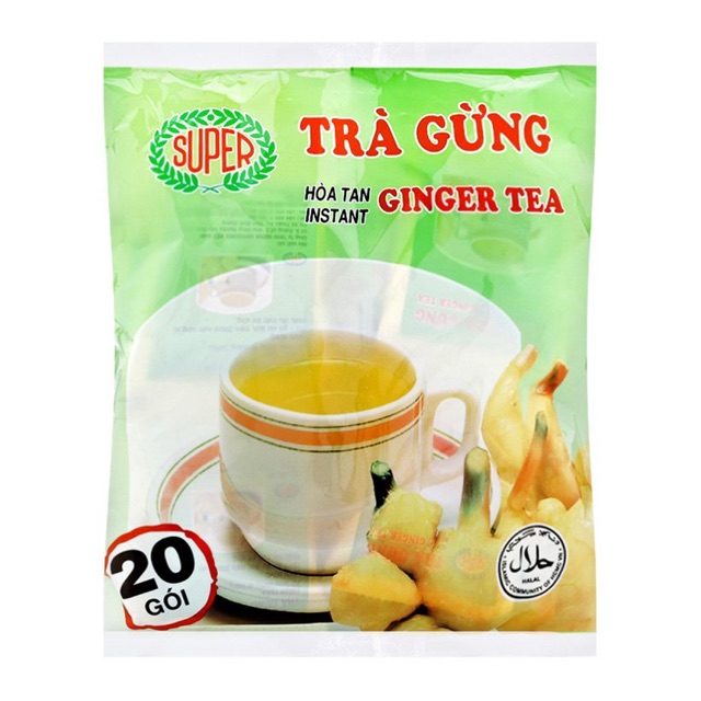 Trà Gừng Hoà Tan Super Ginger Tea 400gr mẫu mới