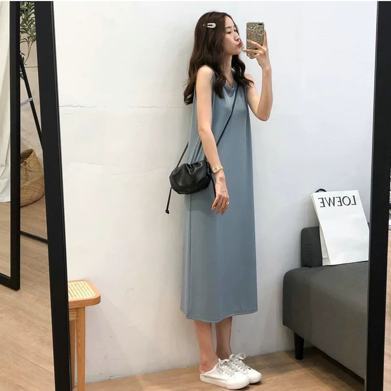 Váy Ba Lỗ- Váy Sát Nách Chất Tăm Lạnh Phong Cách Hàn Quốc M565- Lolla_Fashion