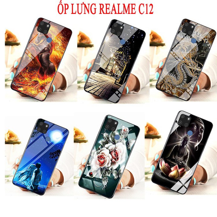 Ốp lưng kính 3D REALME C12  Hình ảnh sắc nét , sang trọng, không mờ ,không phai, kèm video thực sản phẩm educase66