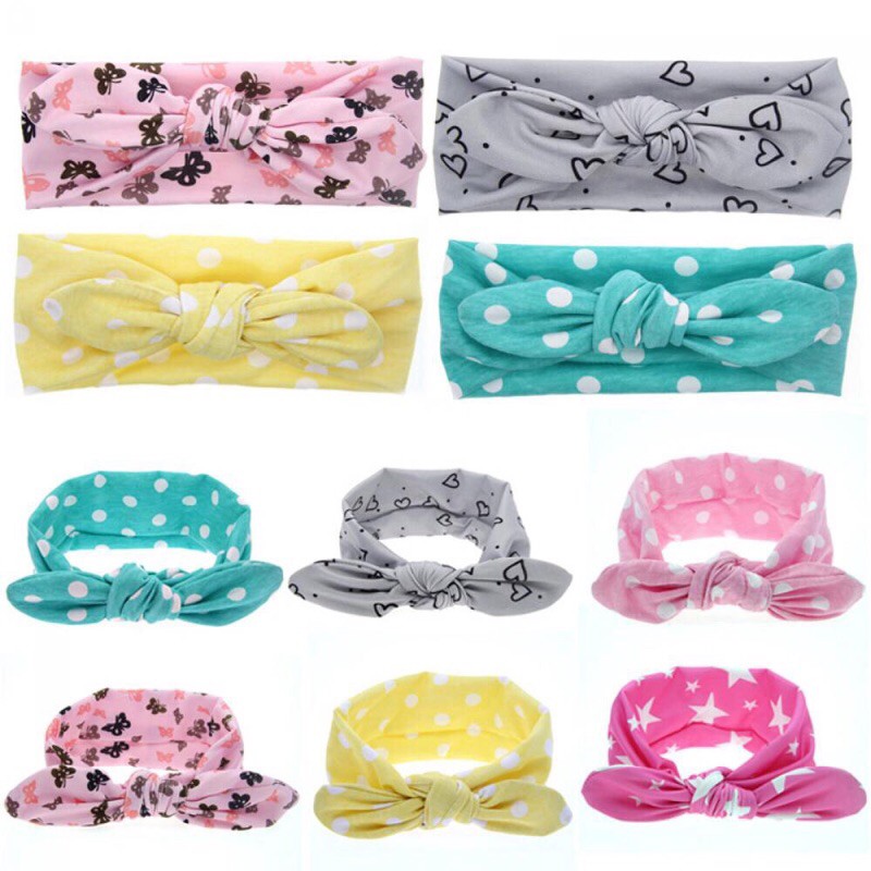 Băng đô cotton buộc nơ, điều chỉnh được độ rộng hẹp vừa đầu bé từ 1tháng -2tuổi. By SUMO Underwear.