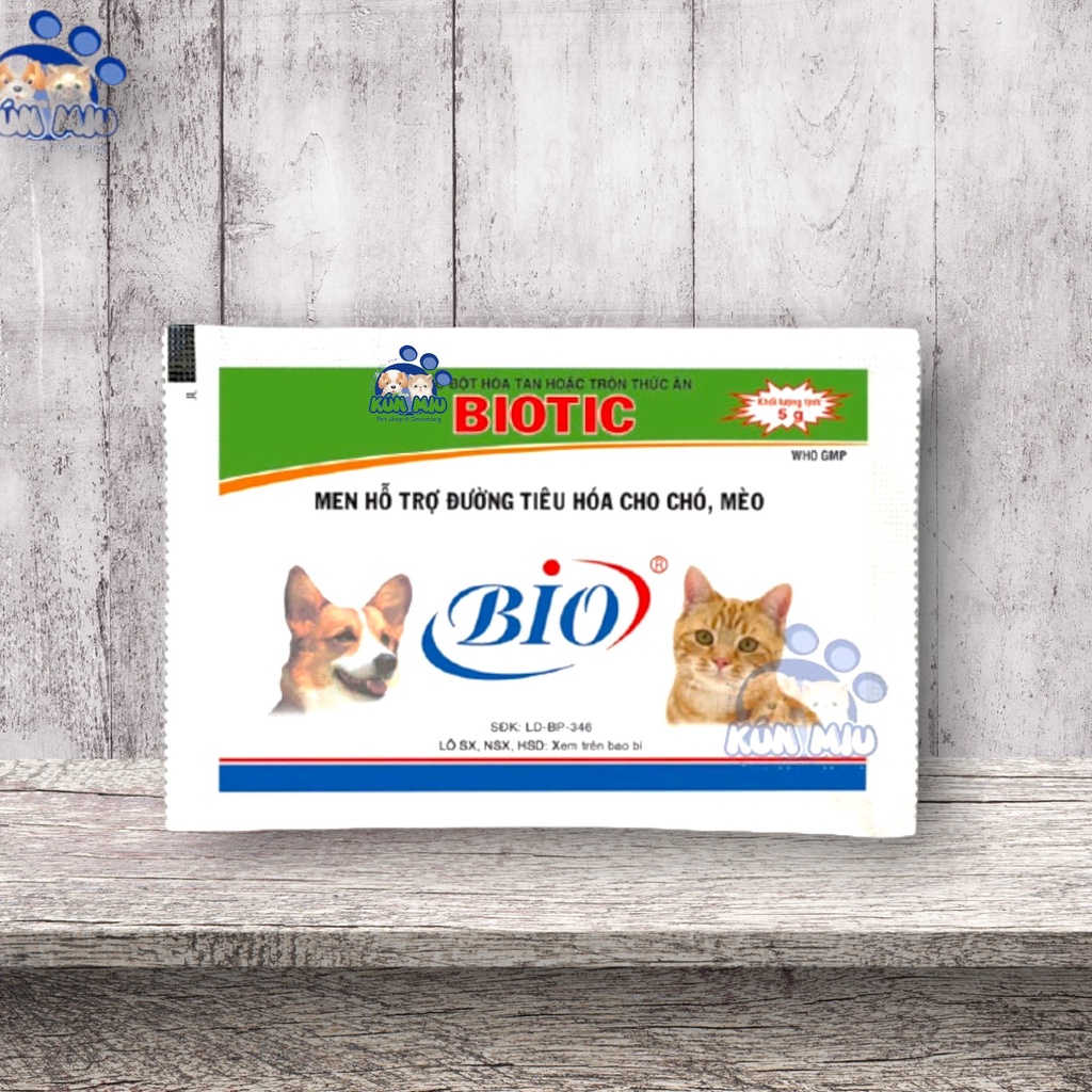 Men tiêu hóa cho chó mèo Biotic 5g Men hỗ trợ đường tiêu hóa -Kún Miu Cầu Giấy Phụ kiện thú cưng pet shop Hà Nội