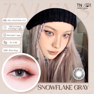 Kính áp tròng Hàn Quốc màu Snowflake Gray Xám Tây 14.2 - Độ cận 0>6 - HSD 6 tháng