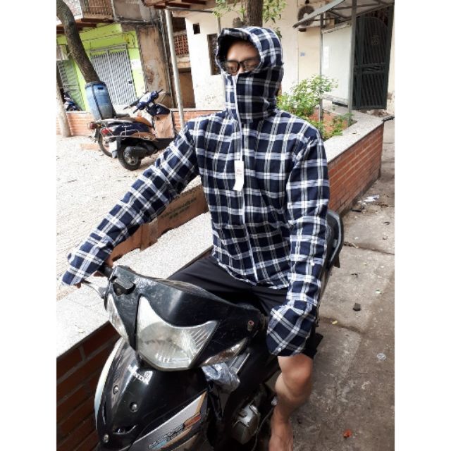 Áo chống nắng kẻ nam