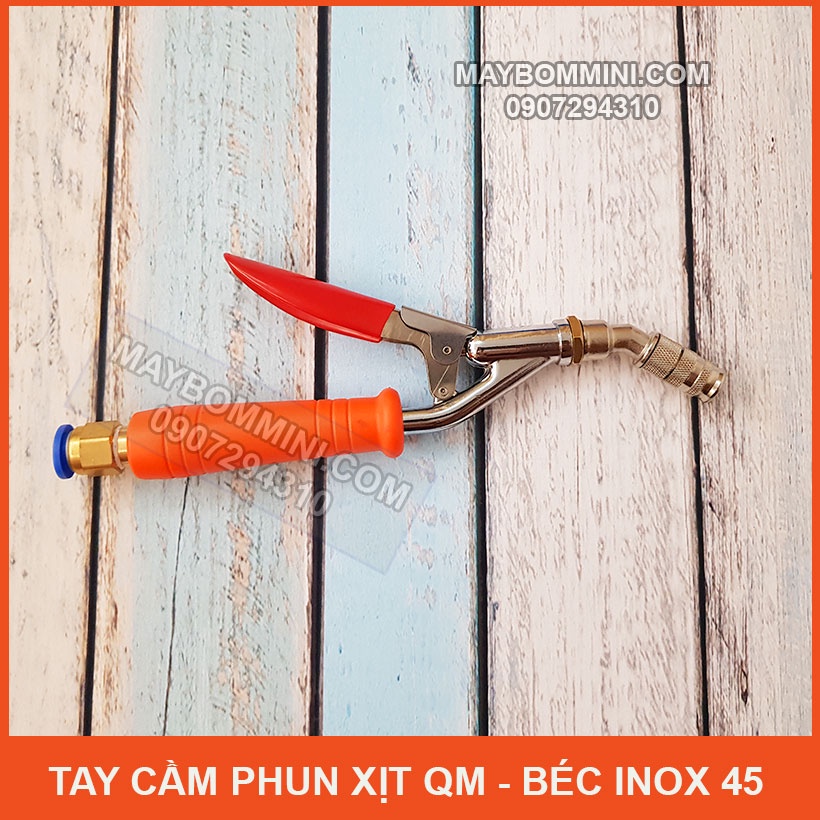 Tay cầm phun xịt QM – béc inox chỉnh tia 45 độ