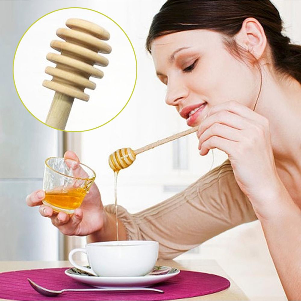 Set 1/3 Muỗng Gỗ Múc Mật Ong Cán Dài An Toàn