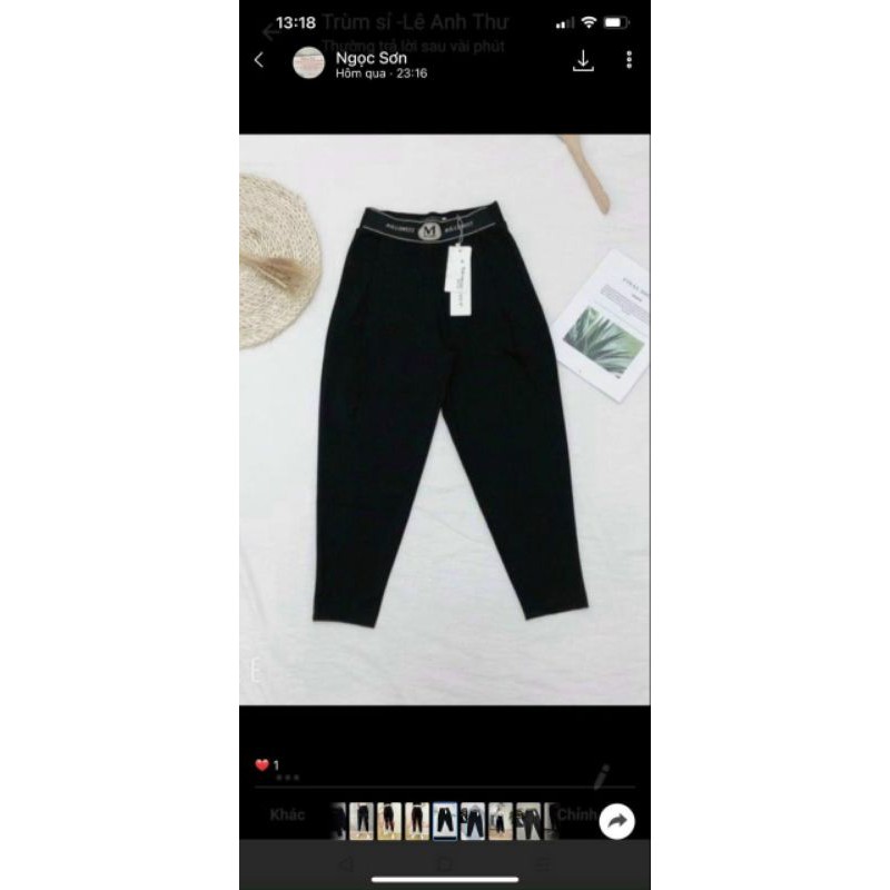 Quần baggy vải cạp chữ MK