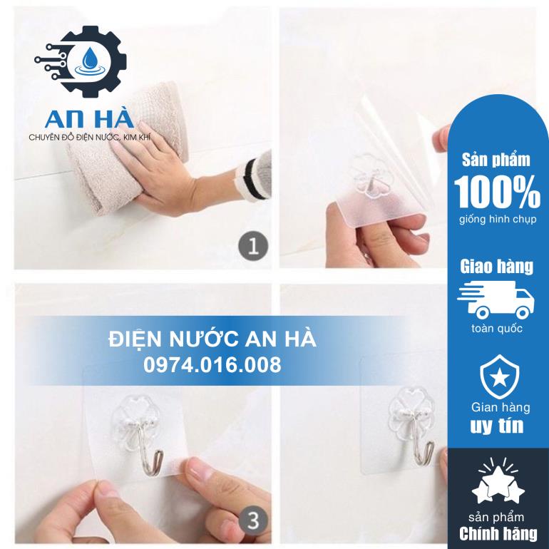 Móc Dán Tường Chịu Lực Trong Suốt
