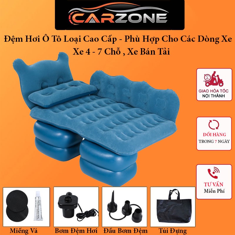 Đệm Hơi Ô Tô Thiết Kế Dày Dặn Cao Cấp, Phù Hợp Cho Các Dòng Xe Từ 4-7 Chỗ, Xe Bán Tải- Nệm Hơi Ô Tô CARZONE,TOP