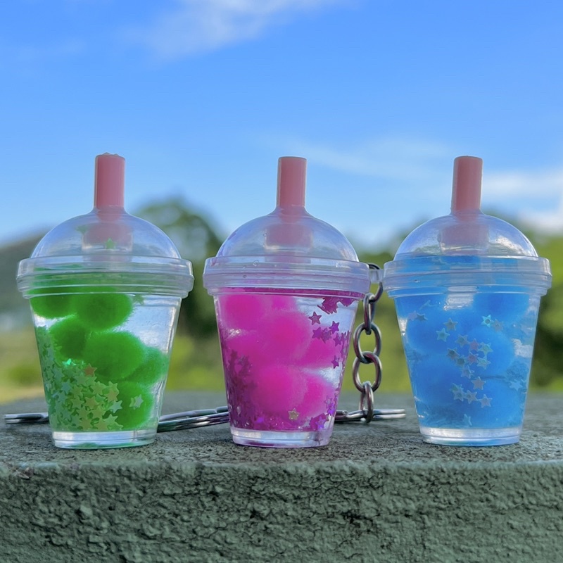 MÓC KHOÁ NƯỚC TRÀ SỮA TRÂN CHÂU NHIỀU MÀU