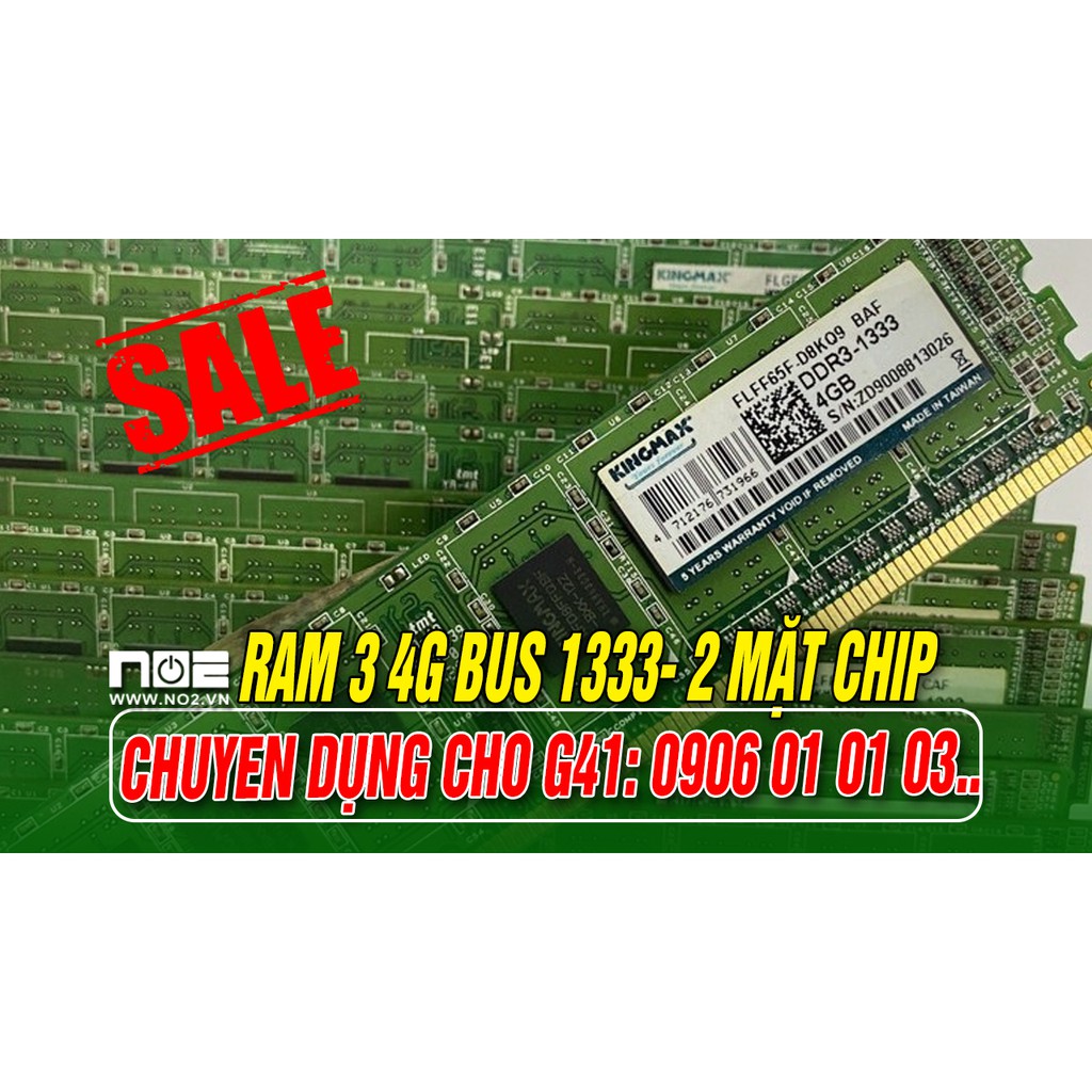 Ram 3 4G máy tính bàn bus 1333 và 1066 Dùng cho mainboard g41