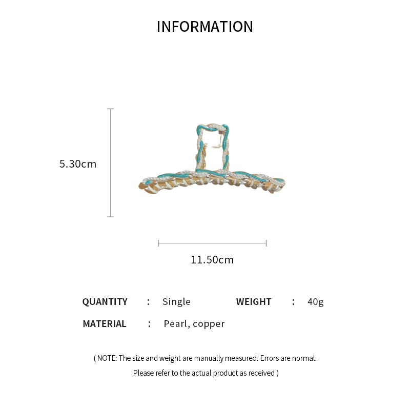 Kẹp Tóc Hình Cá Mập Đính Ngọc Trai Đơn Giản Độc Đáo Thời Trang Phong Cách Hàn Quốc