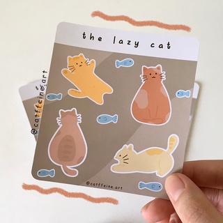 Set sticker 4 mèo mập và cá