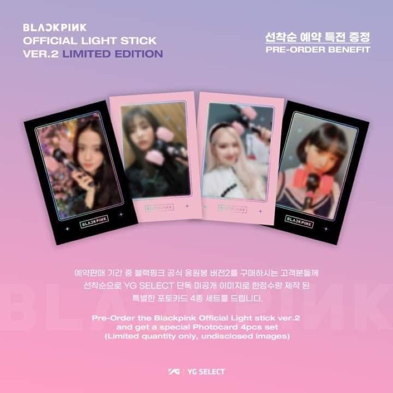 Set card pre lightstick ver 2 limited BLACKPINK [ảnh nhóm nhạc Blackpink]