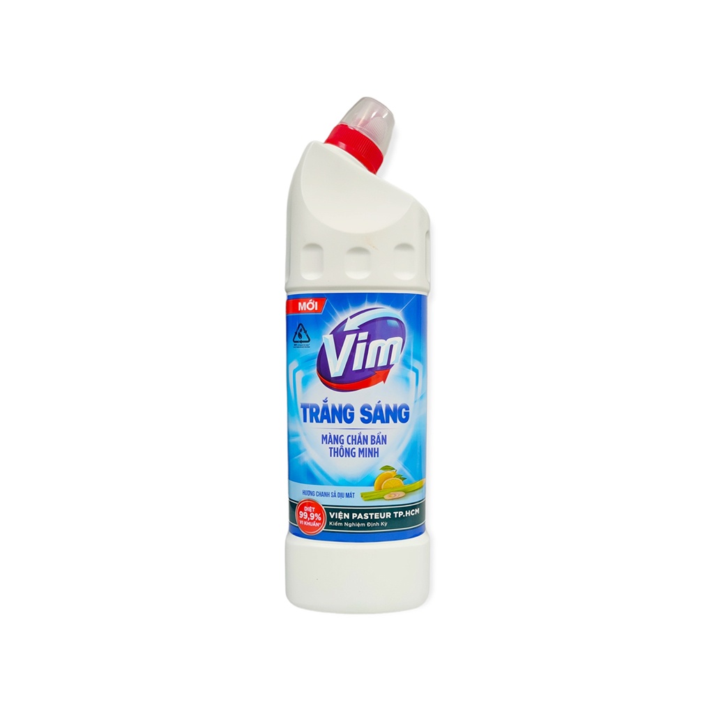 Gel Tẩy Bồn Cầu Vim Trắng Sáng Hương Chanh Sả, Than Hoạt Tính Chai 880ml