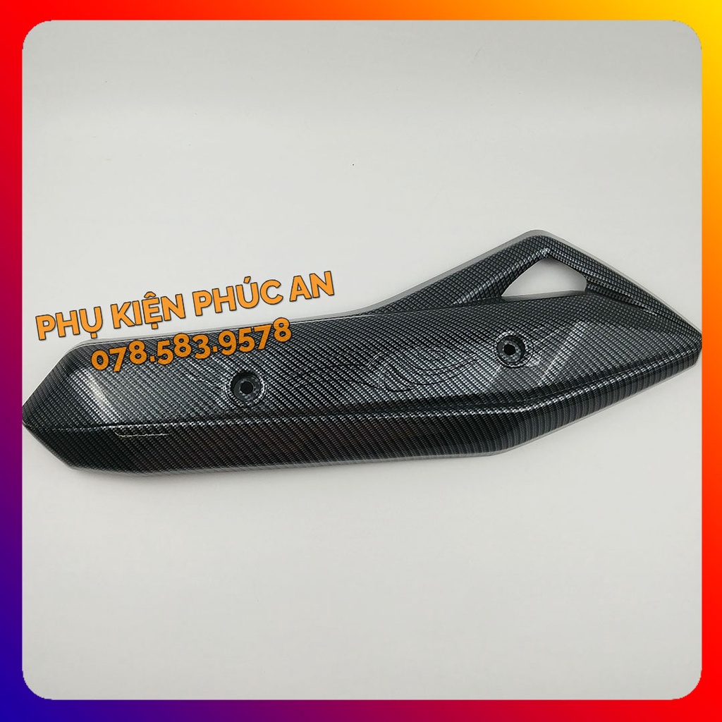 Ốp che ống pô xe Airblade AB năm 2013 2014 2015 - pát bô cách nhiệt ống xả air blade đen nhám xi inox crom carbon
