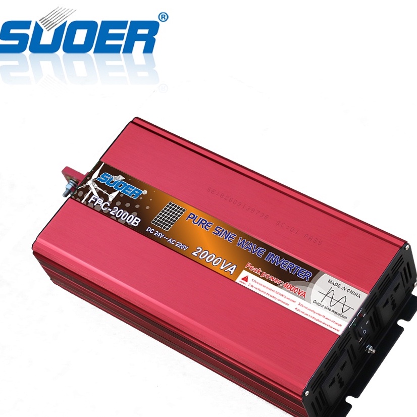 Bộ đổi điện sin chuẩn Suoer 2000w 24V sang 220V - FPC-2000B