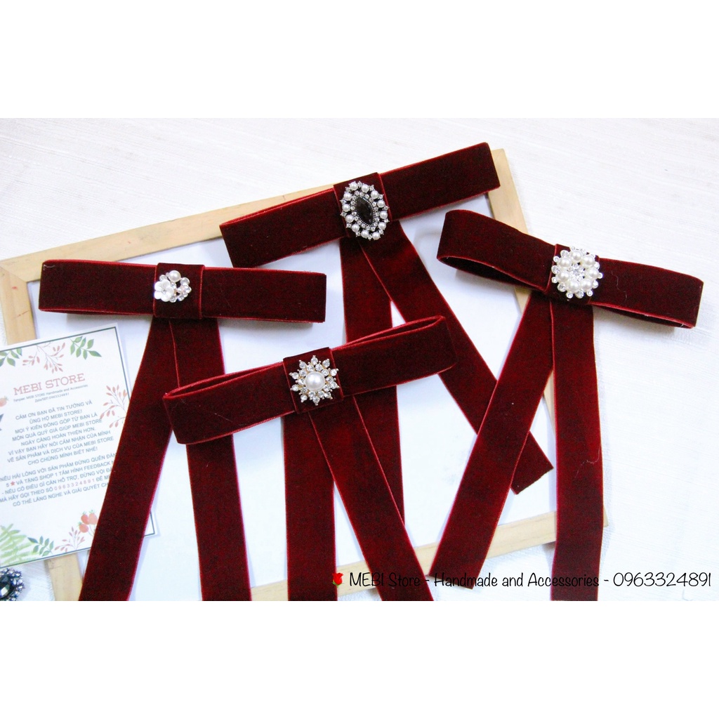 Tag cài áo handmade chất liệu nhung cao cấp