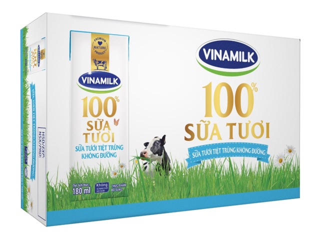 Thùng 48 hộp sữa tươi tiệt trùng Vinamilk 100% ( Mẫu Mới )