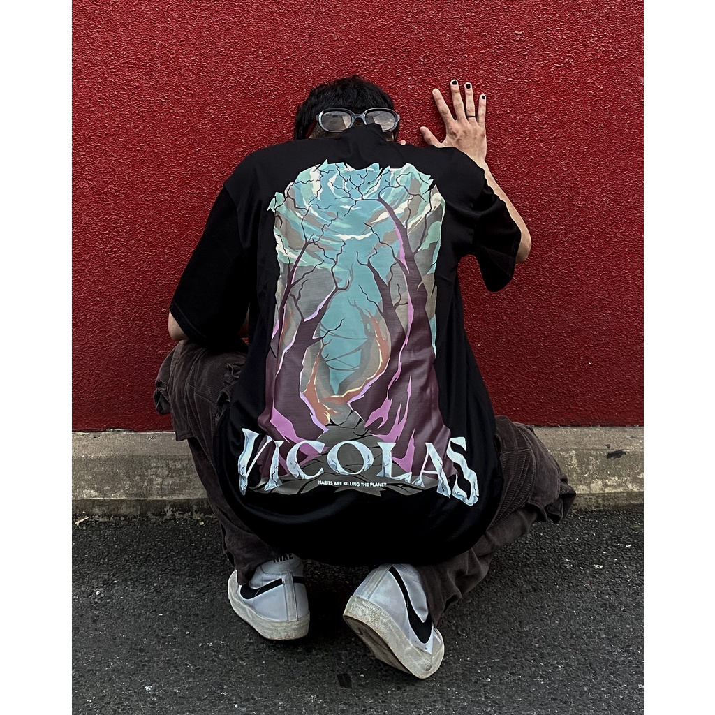 Áo thun unisex vải co giãn 2 chiều Cotton "Habbits are killing the the planet" - V VICOLAS T-SHIRT