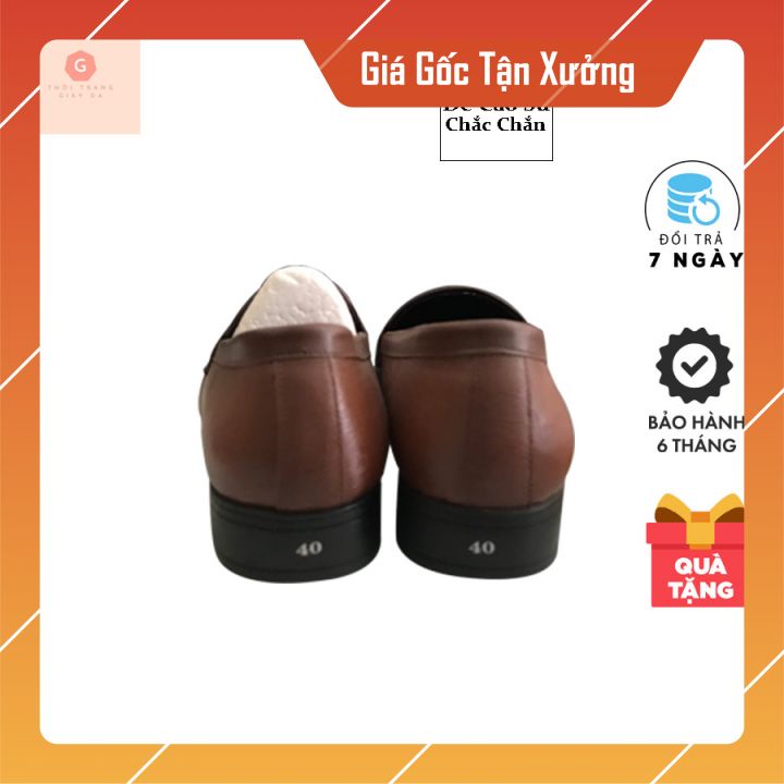 Giày lười nam công sở, giày da nam da bò cao cấp, giày tây trẻ trung, đế cao su đi rất thoải mái