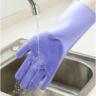 (1 đôi) Bao tay rửa chén bát Silicon, Găng tay rửa bát silicon gai mềm