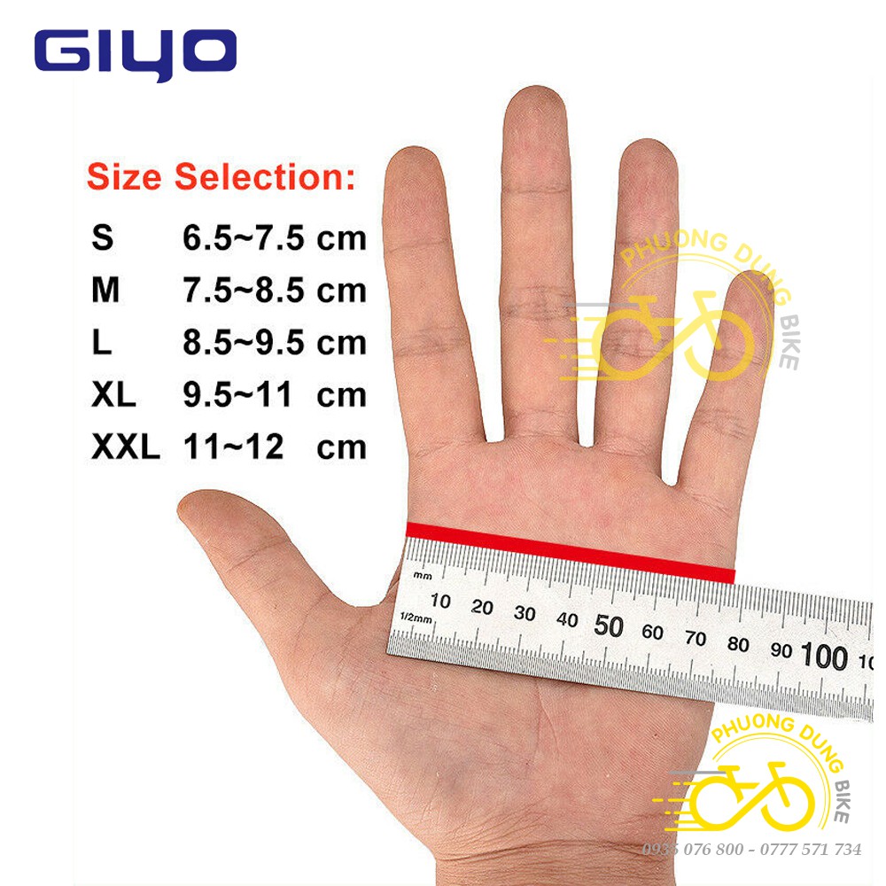 Găng tay hở ngón đi xe đạp GIYO S-02