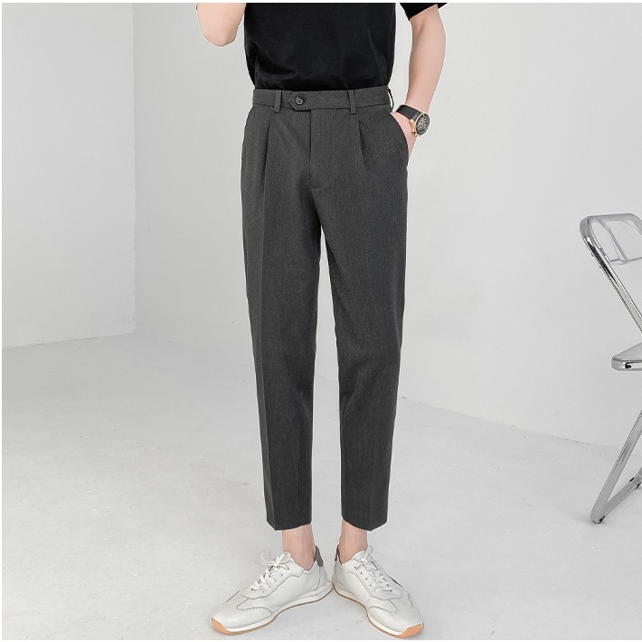 Quần Âu Nam Hàn Quốc Đẹp Cao Cấp Dáng Suông, Quần baggy nam đen - be co giãn tốt thời trang DT_Limited