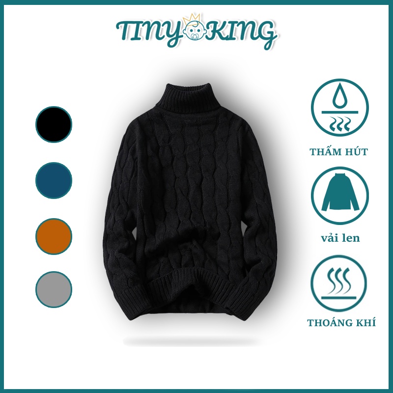 Áo len nam cổ lọ len dây thừng dài tay T05