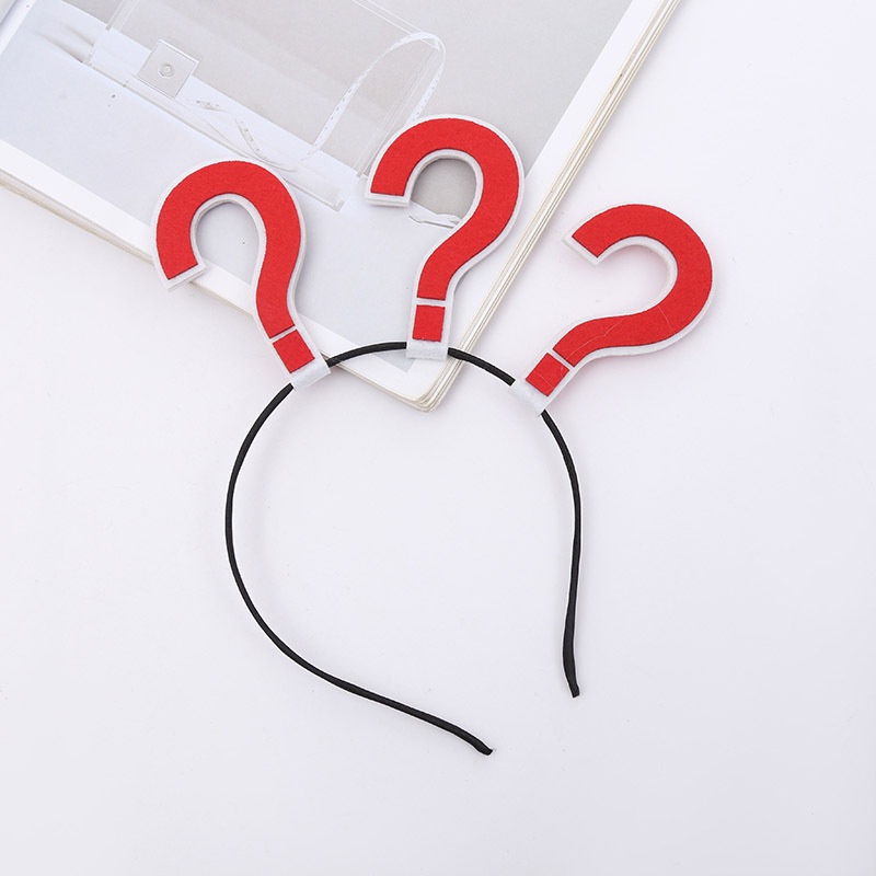 Băng đô cài tóc hình chấm than chấm hỏi hoạt hình vui nhộn cho tiệc sinh nhật Halloween