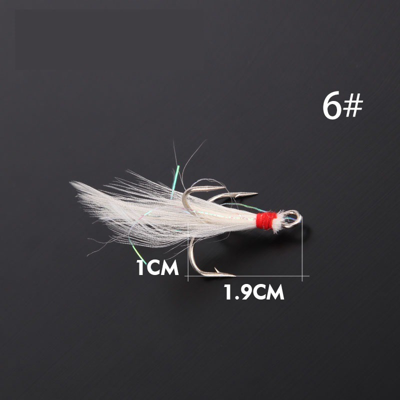 1 Lưỡi Câu Cá 2#/4#/6#/8#/10# Độ Bền Cao/Móc câu cá ba tiêu kích thước