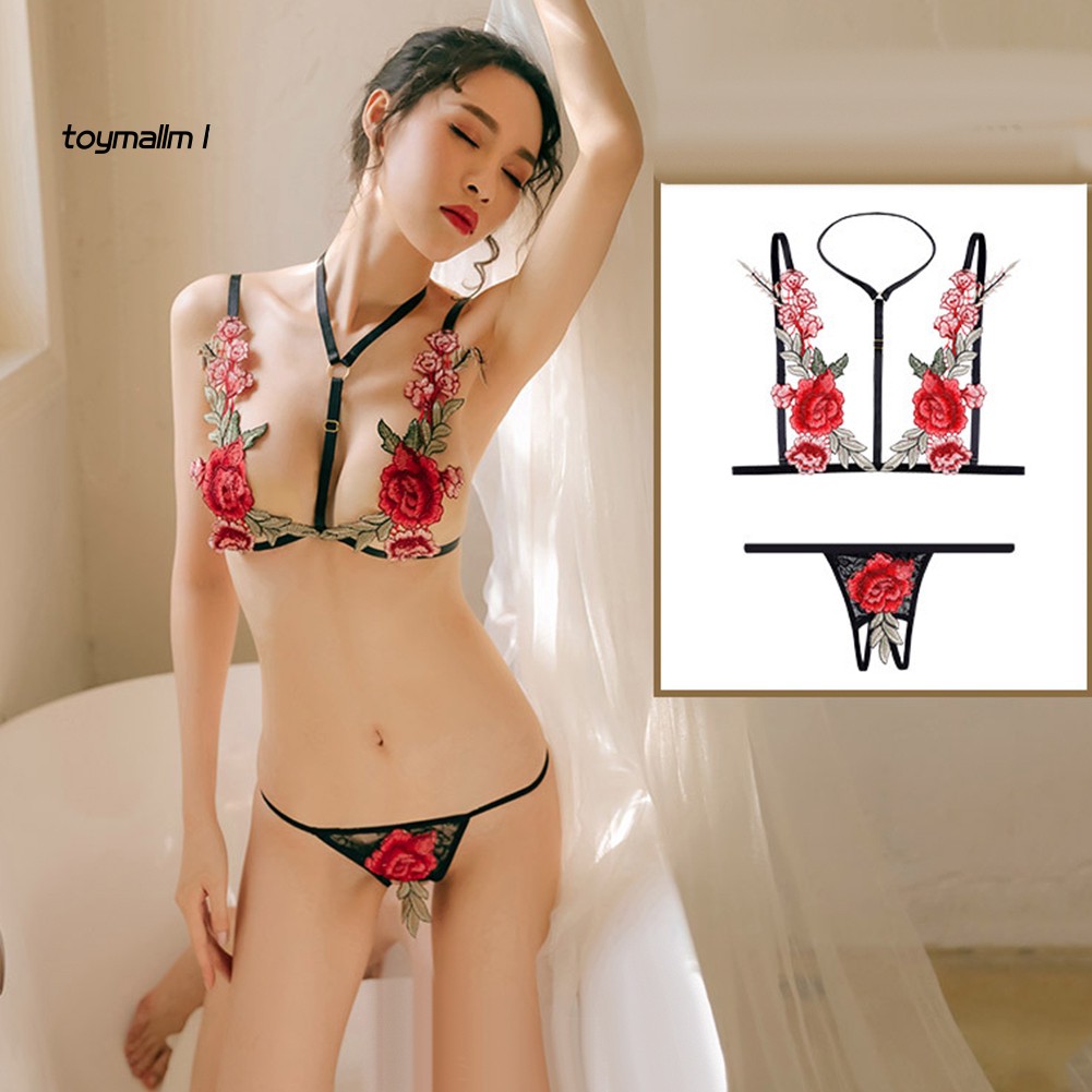 Áo bra dây chữ G họa tiết hoa quyến rũ cho nữ