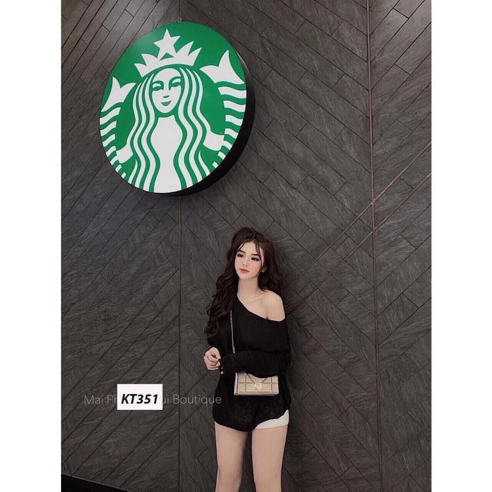 Áo thun xước lệch vai dài tay nữ SIÊU HOT | BigBuy360 - bigbuy360.vn