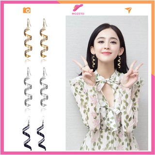 Bông tai nữ cá tính hoạ tiết hình học xoắn ốc cute , Khuyên tai nữ đẹp phong cách Hàn Quốc ; B02 - MOZETO