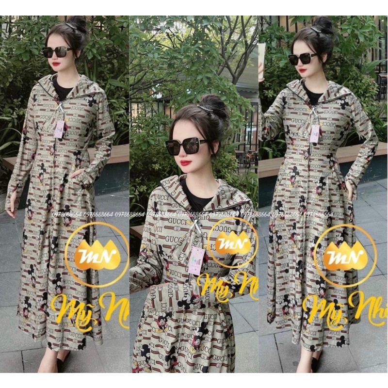 SALE 310k Áo chống nắng toàn thân vải Umi siêu nhẹ form váy xoè ko xẻ tà sau
