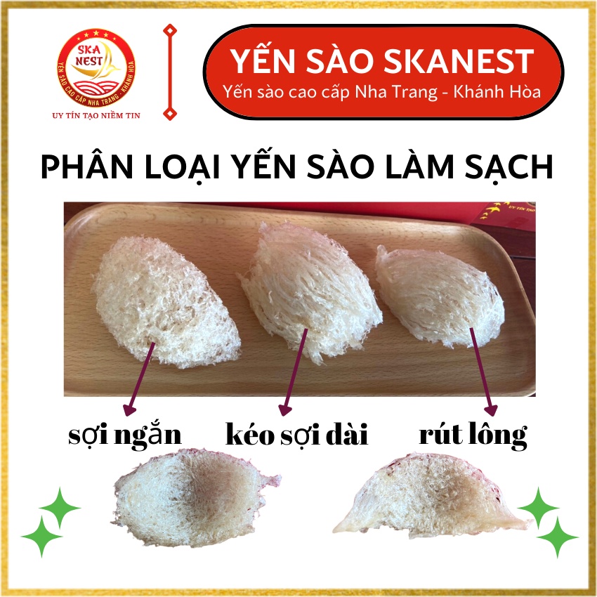 Yến Sào Sợi Sơ Mướp tặng kèm táo đỏ, đường phèn, hạt chia - Tổ Yến Sào Tinh Chế kết tổ - Yến Vụn nguyên Chất