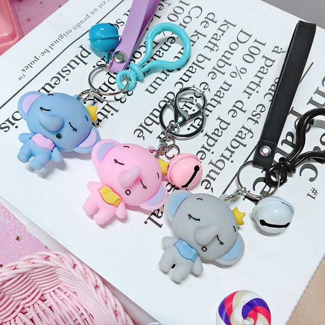 Móc khóa voi con kèm chuông