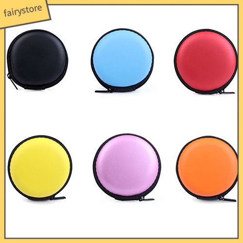 Túi cao su đựng tai nghe hình tròn có khóa kéo