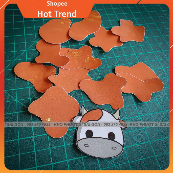 Sticker bò sữa chống nước dán mũ bảo hiểm nửa đầu, mũ bảo hiểm 3/4 siêu cute - Tem dán hình bò sữa