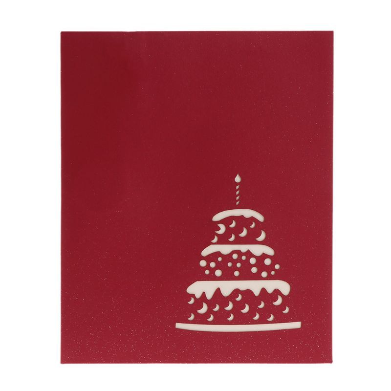 3D Pop Up Greeting Card Happy Birthday Cake Music LED Postcard With Envelope