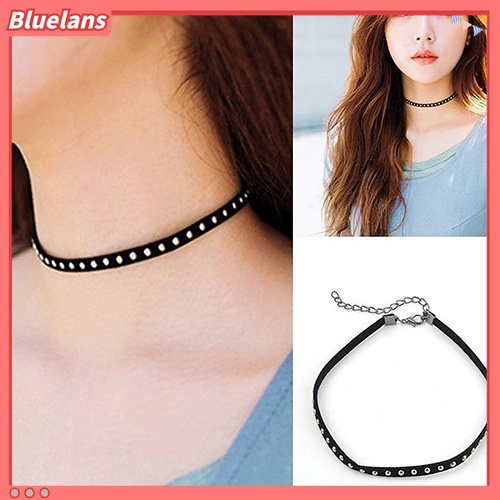 Vòng cổ choker đinh tán kiểu dáng cổ điển cho nữ