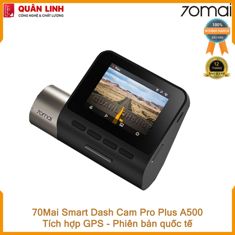 Camera hành trình 70mai Dash Cam Pro Plus A500 Quốc tế. Tích hợp sẵn GPS - Bảo hành 12 tháng